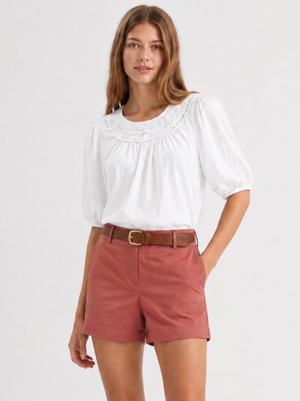 LOFT Riviera Shorts Sunwashed Clay 4" Inseam 10" Rise Cotton Size 8 NWT